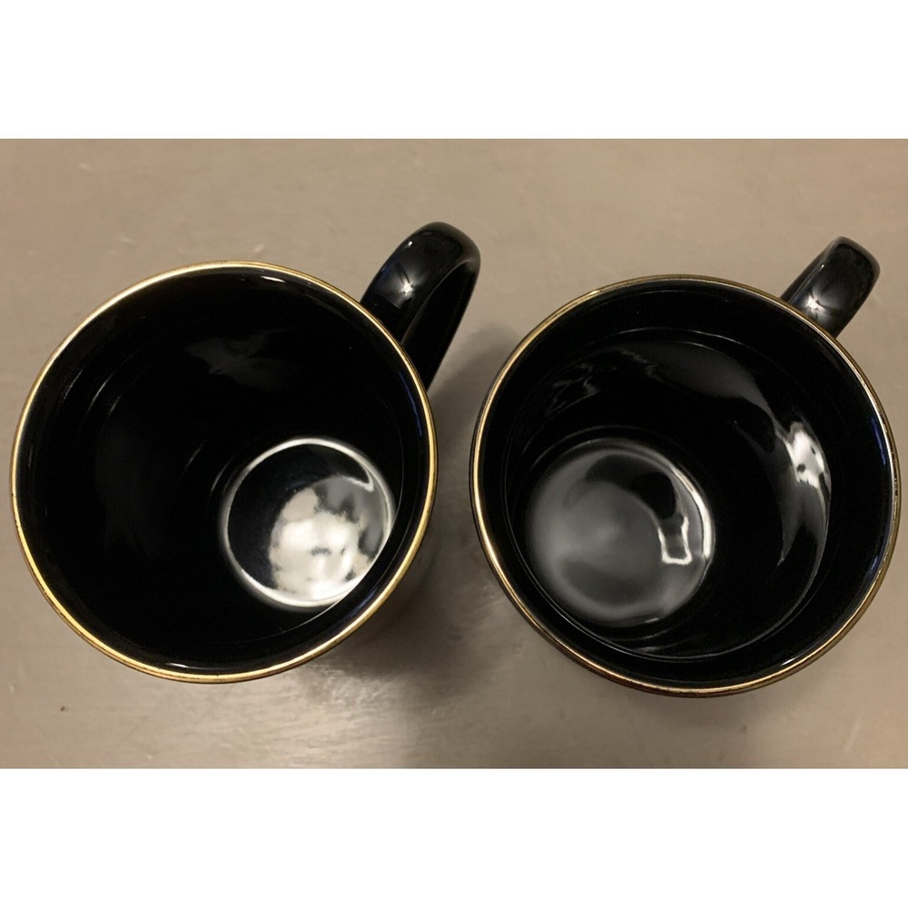 2 Otagiri Japan Hummingbird Mug Gibson Greeting Cards Black Red Gold Rim 4" 9 oz - Picture 2 of 4